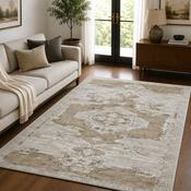 Urco Petra Ajanta Natural &amp; Grey Classic Vintage Rug image