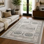 Urco Petra Ellorah Grey &amp; Blue Classic Vintage Roman Rug image