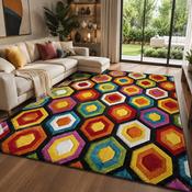Urco Spectra Marco Multi Coloured Abstract Contemporary Rug image