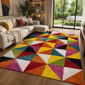 Urco Spectra Destin Multi Coloured Abstract Contemporary Rug image