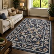 Prestige Keyon Alia Navy &amp; Grey Oriental Vintage Rug image