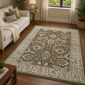 Prestige Viana Alia Green &amp; Beige Oriental Vintage Rug