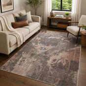 Prestige Alia Brow Grey &amp; Rose Contemporary Modern Rug image