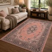 Traditional Poly Lancashire Blush &amp; Grey Classic Vintage Rug image