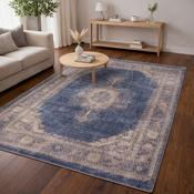 Modena Hamadan Tan &amp; Midnight Blue Classic Vintage Rug