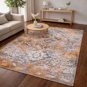 Antika Medallion Orange &amp; Grey Oriental Bohemian Rug image