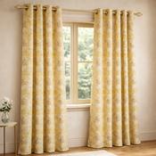 Festival Yellow/Gold Interlined Ready Made Curtains | Abstract Pattern image