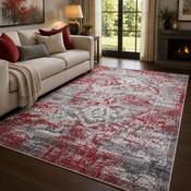 Antika Medallion Red &amp; Grey Vintage Oriental Rug image