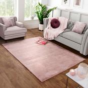 Tipped Luxe Fur Plain Pink Minimal Contemporary Rug