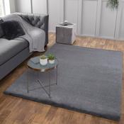 Tipped Luxe Fur Charcoal &amp; Grey Minimal Contemporary Rug image