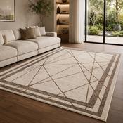 Glitz Art Deco Biege &amp; Brown Abstract Contemporary Rug image