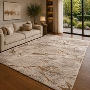 Glitz Marble Beige &amp; Brown Modern Contemporary Rug