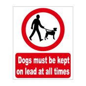 Dogs must be kept on lead at all times