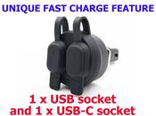 FAST CHARGE Dual USB-A and USB-C socket for BMW motorcycles (PLUG AND PLAY) image