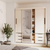 Sliding Wardrobe Cuba 6ft. 180cm Beige with Drawers image