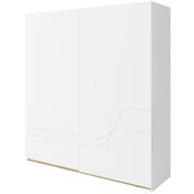 Wave Sliding Wardrobe 200cm White GLOSS