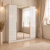 Aurora Wardrobe 200cm with mirrors 4D White Gloss image