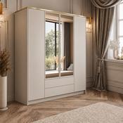 Aurora Wardrobe 200cm with mirrors 4D2S Cashmere image