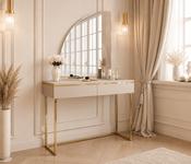 Aurora Vanity Table with Mirror LED – Cashmere &amp;amp; Gold image