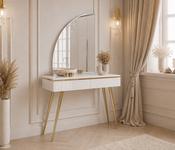 Aurora II Vanity Table with Mirror LED – White Gloss image