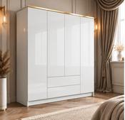 Aurora Wardrobe 200cm 4D2S White Gloss image