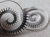 Silver brass SPIRAL earrings image