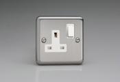Varilight Single Sw/Skt. Chrome White Insert