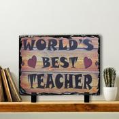Worlds Best Teacher Slate Tile