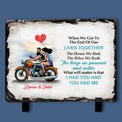 Slate Tile - Biker Couple