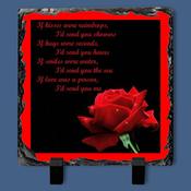 Slate Tile - Square - Roses
