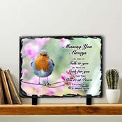 Robin #7 In Memory Slate Tile