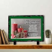 Green Candles In Memory Slate Tile