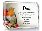 Robin In Memory Crystal - Dad