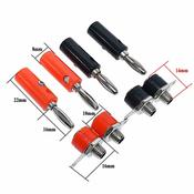 4mm Banana / Lantern plug or socket, red &amp; black pair