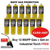 Jefferson 12 PACK MAPP/ PRO Gas Promotion Deal c/w FREE Industrial Torch