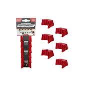 Stealth Mounts Milwaukee 12v Battery Mounts (6 Pack) BM-MW12-RED-6