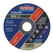 Faithfull 115 x 3.2mm Metal Cutting Disc (4 1/2'')