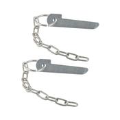 100mm x 4mm Zinc Plated Flat Plate Pin &amp; Chain (Pack of 2)