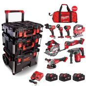 Milwaukee M18FPP9L3-503P Packout 8 Piece Kit with Roller Bag (3 x 5Ah) image