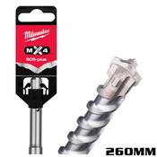 Milwaukee 25 x 260mm SDS Plus MX4 4 Cut Drill Bit
