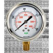 63mm Metal Pressure Gauge 1/4'' Bottom Feed 400 Bar (5,800psi)
