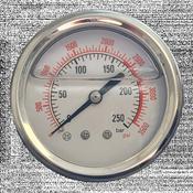 63mm Pressure Gauge 1/4" Back Fed 250 Bar (3,625psi) image