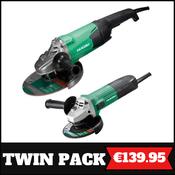 HiKOKI 4 1/2'' &amp; 9'' Angle Grinder Twin Pack (110v)