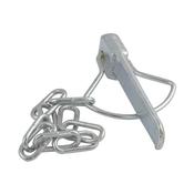 82mm x 4mm Zinc Plated Flat Plate Pin &amp; Chain (Spring Type)