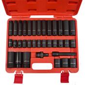 Jefferson 34pc 1/2'' Standard &amp; Deep Impact Socket Set