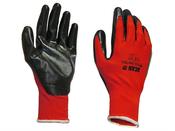 Scan Red Nitrile Palm Dipped Glove Size 9