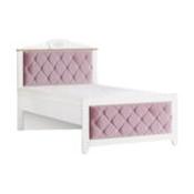 Pink Freesie Bed with Headboard - 120cm, with Headboard &amp; Footrest Upholstery