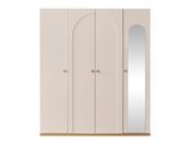 Louis Four-Door Wardrobe with Mirror – M&amp;I Interiors image