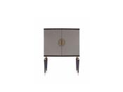 Venedik Gray Bar Cabinet with Gold Accents - Mandiinteriors