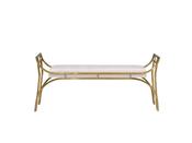 Como Curved White Dining Bench – Gold Frame Style